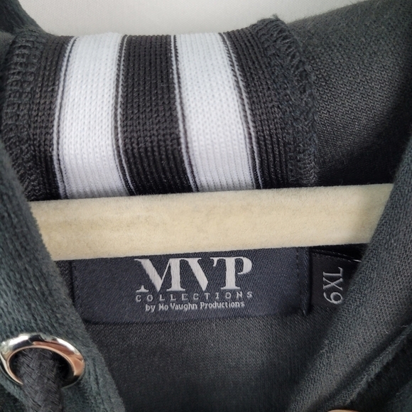 NWT Kingsize Mens Big & Tall MVP Velour Hoodie Onyx Black with White Stripes 6XL - Picture 10 of 12